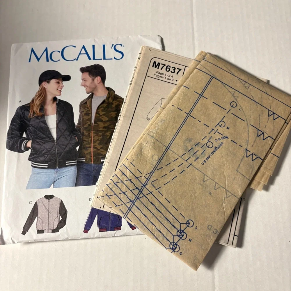 McCalls Pattern M7637 XM for Unisex Lined Jackets